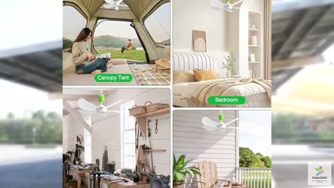 Roodike Mini USB Ceiling Fan for Camping Tent, 17" Portable Hanging Ceiling Fan