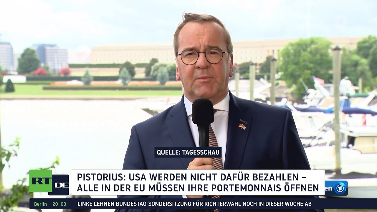 "Portemonnaies öffnen": Pistorius unterstützt Trumps Forderung nach EU‑Finanzierung von US‑Waffen