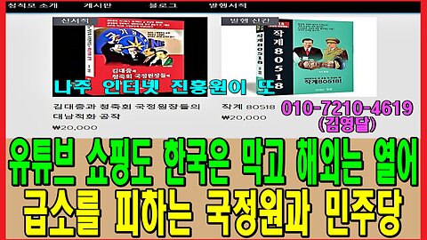 유튜브 쇼핑도 한국은 막고 해외는 열어 급소를 피하는 국정원과 민주당