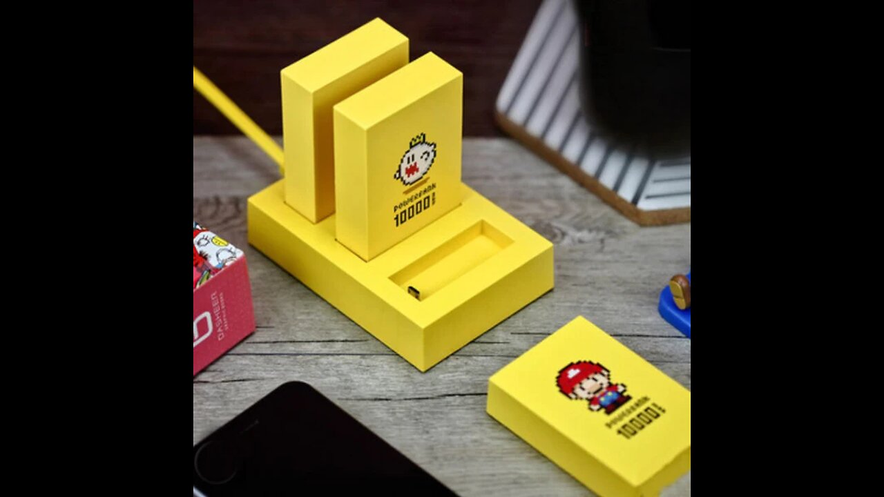 10000mAh Mini Portable Power Bank with Charging Dock, for Phone & Tablet