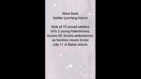 West Bank Settler Lynching Horror