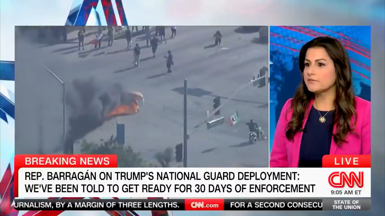 Dem Rep Insisting LA Riots Are A Peaceful Protest As A Car Is Burning…With Man Waving Mexican Flag