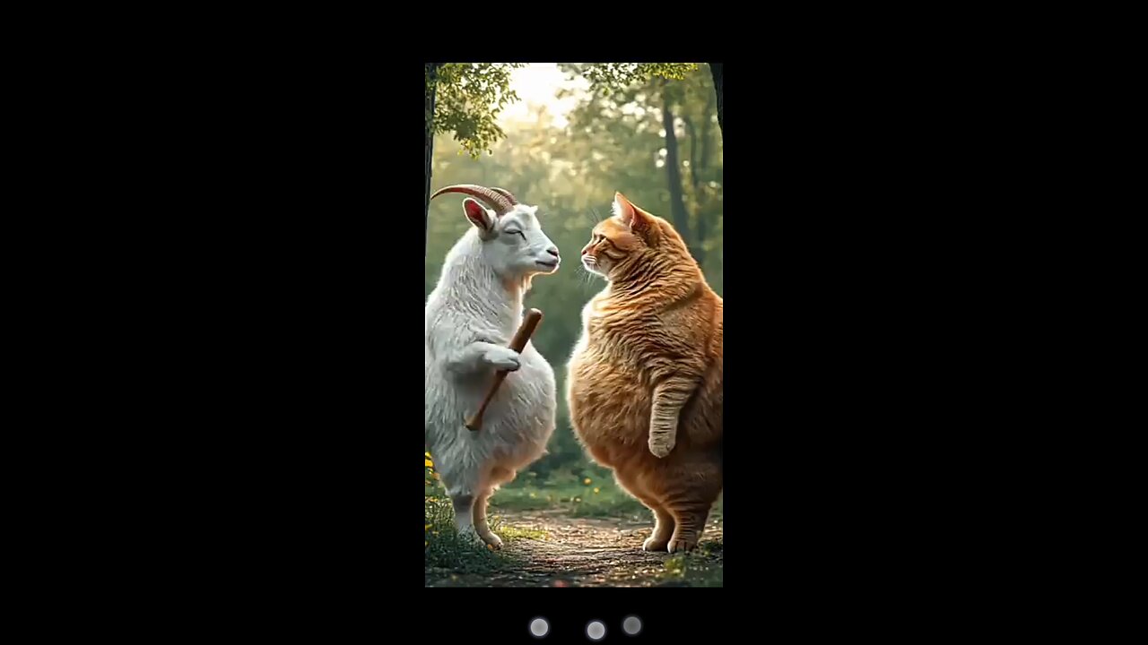 Ai cat vs goat work video fight