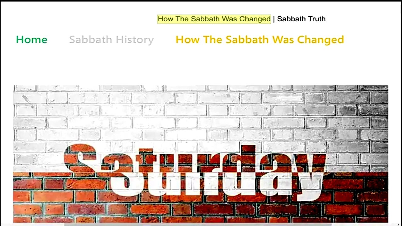 HOW THE SABBATH WAS CHANGED 🔥