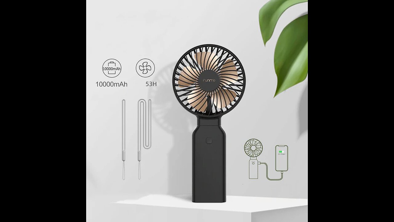 10000 Mah Power Bank Folding Handheld Fan