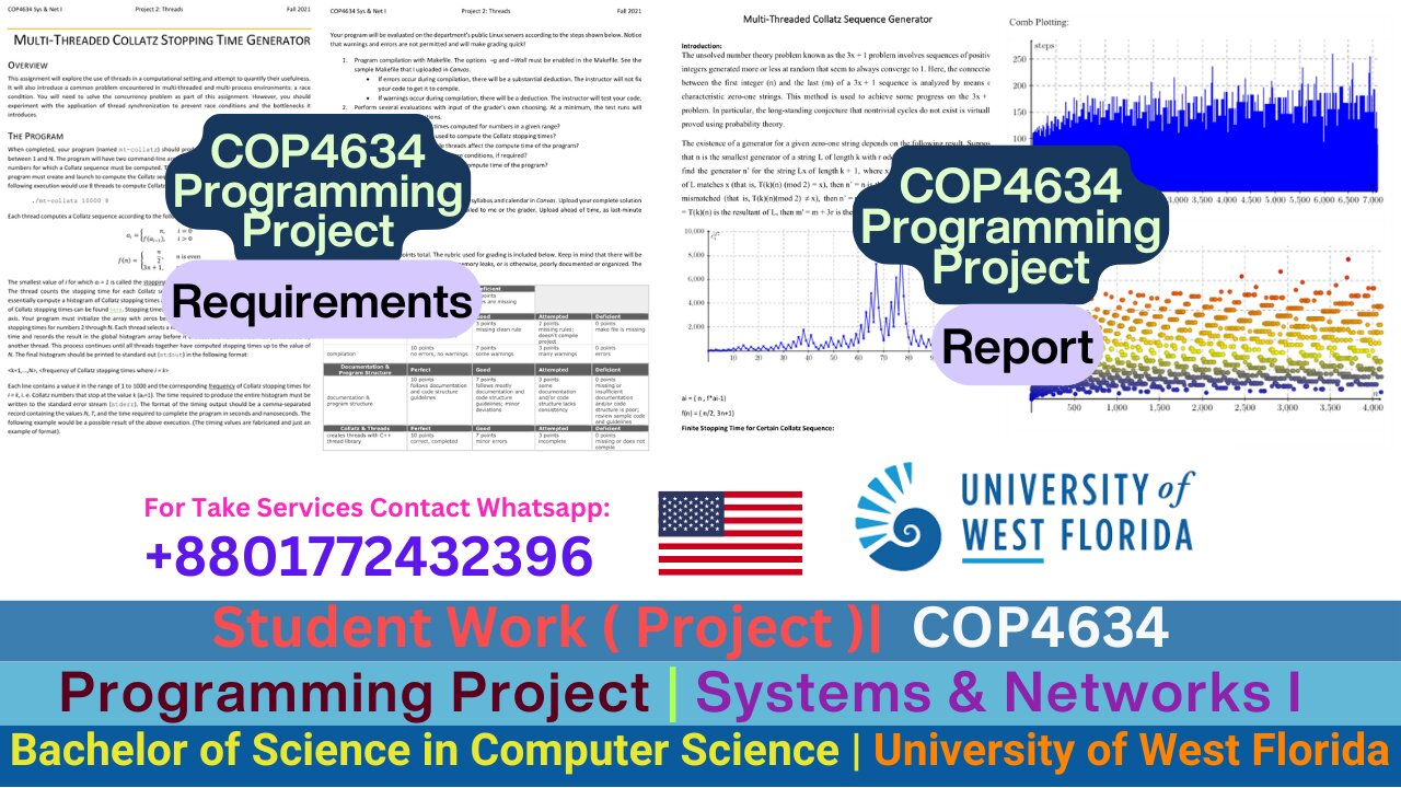 Student Work(Project)|COP 4634 Project 2: Thread Synchronization & Process Work Video |UWF