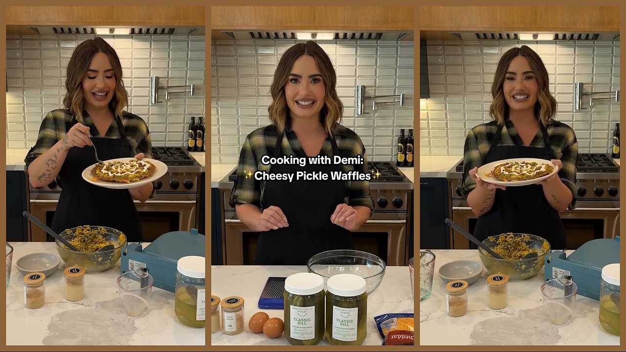 Cooking with Demi: Cheesy Pickle Waffles