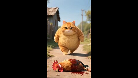 orange cat funny video