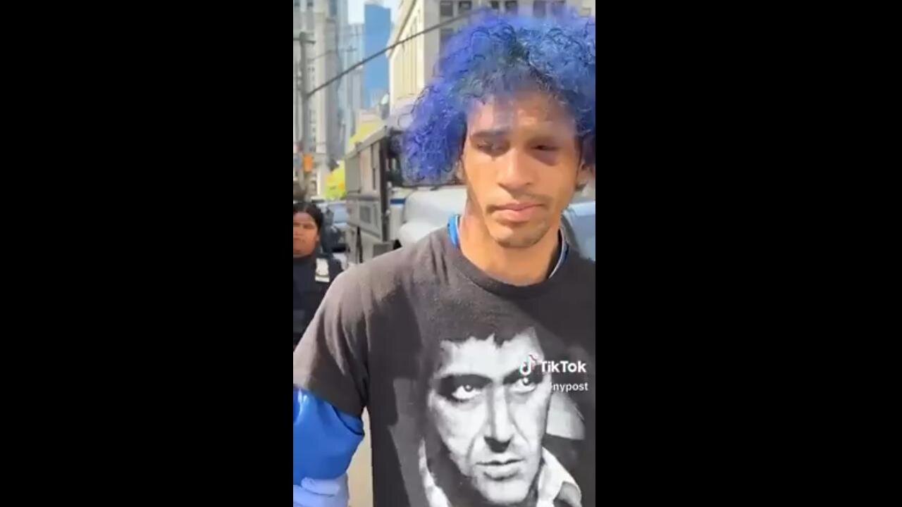 NYC Police catch the Blue-haired man who groped women & set them on fire