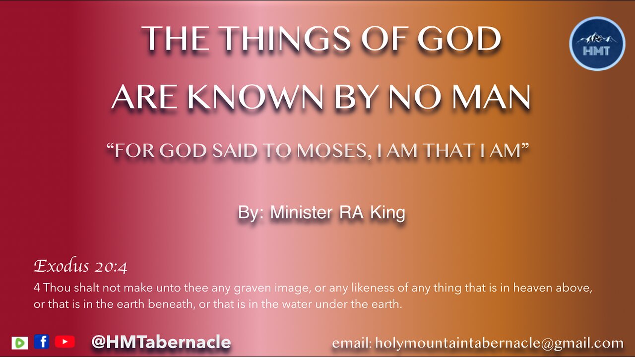 THE THINGS OF GOD ARE KNOWN BY NO MAN
