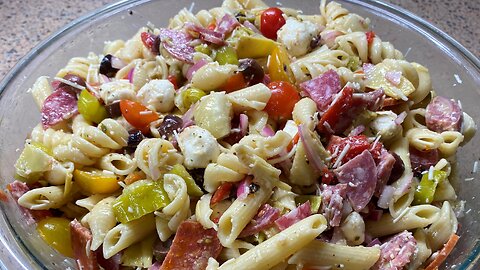 Italian Antipasto Pasta 🥗 Salad & Homemade Italian Dressing