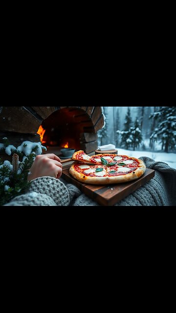 Handmade Pizza in the Snow ❄️🍕 | ASMR Outdoor Cooking Recipe