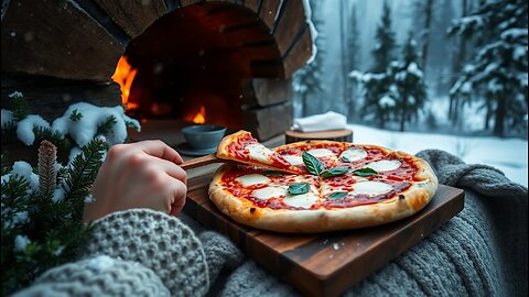 Handmade Pizza in the Snow ❄️🍕 | ASMR Outdoor Cooking Recipe
