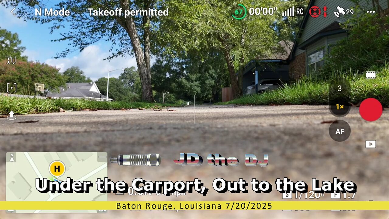DJI Air 3 Under the Carport, Out to Lake