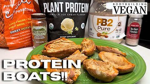 Vedge Sweet Potato Protein Boats! 68g Vegan Protein!!
