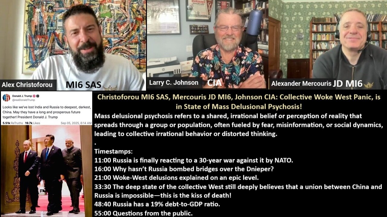 Christoforou MI6 SAS, Mercouris JD MI6, Johnson CIA: Collective Woke West Panic, is in State of Mass Delusional Psychosis!