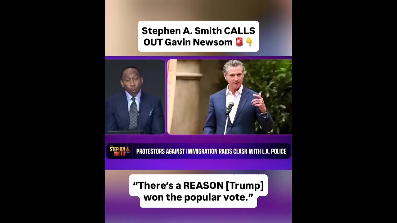 Stephen A. Smith has a message for Gavin Newson.