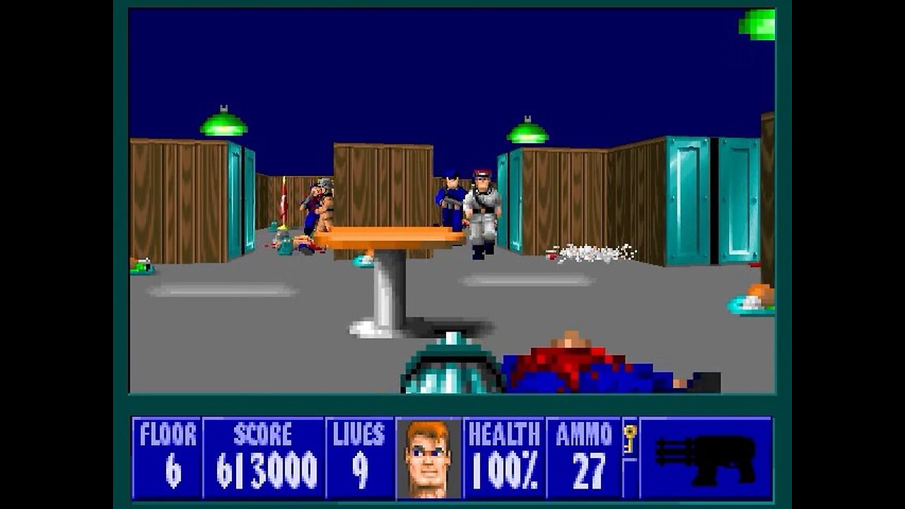 Wolfenstein 3D, DOS, 1992 - 100% Complete, Episode 4 Floor 6 (A Dark Secret)