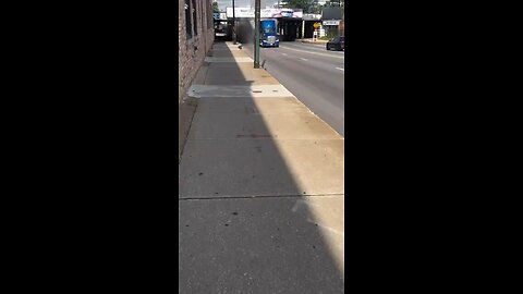 Chicago, this afternoon: A semi got stuck under a low bridge and slowly kept