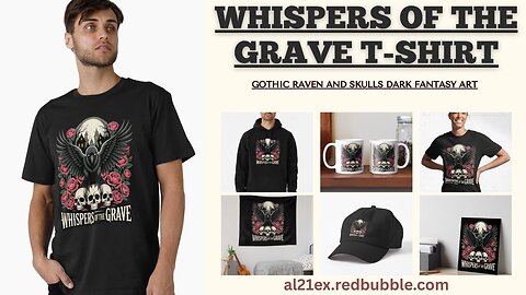 Whispers of the Grave T-Shirt | Gothic Raven and Skull Dark Fantasy Tee & Gifts