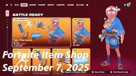 Fortnite Item Shop|September 7, 2025(*New* Tako Time Bundle & Emotes)
