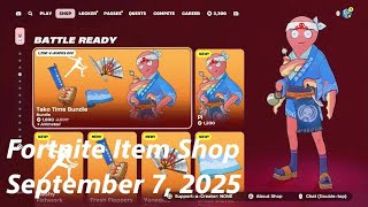 Fortnite Item Shop|September 7, 2025(*New* Tako Time Bundle & Emotes)