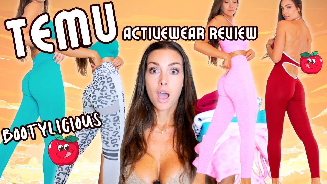 10$ BOOTYLICIOUS 🍑 Temu Activewear set! Review Try on #leggings