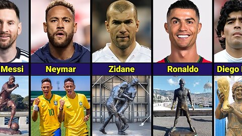 Statues Of The Famous Football Players