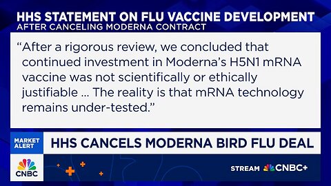 RFK Jr's HHS cancels Government Contract to Fund & Buy the Moderna Bird Flu Vaccine 🚫💉