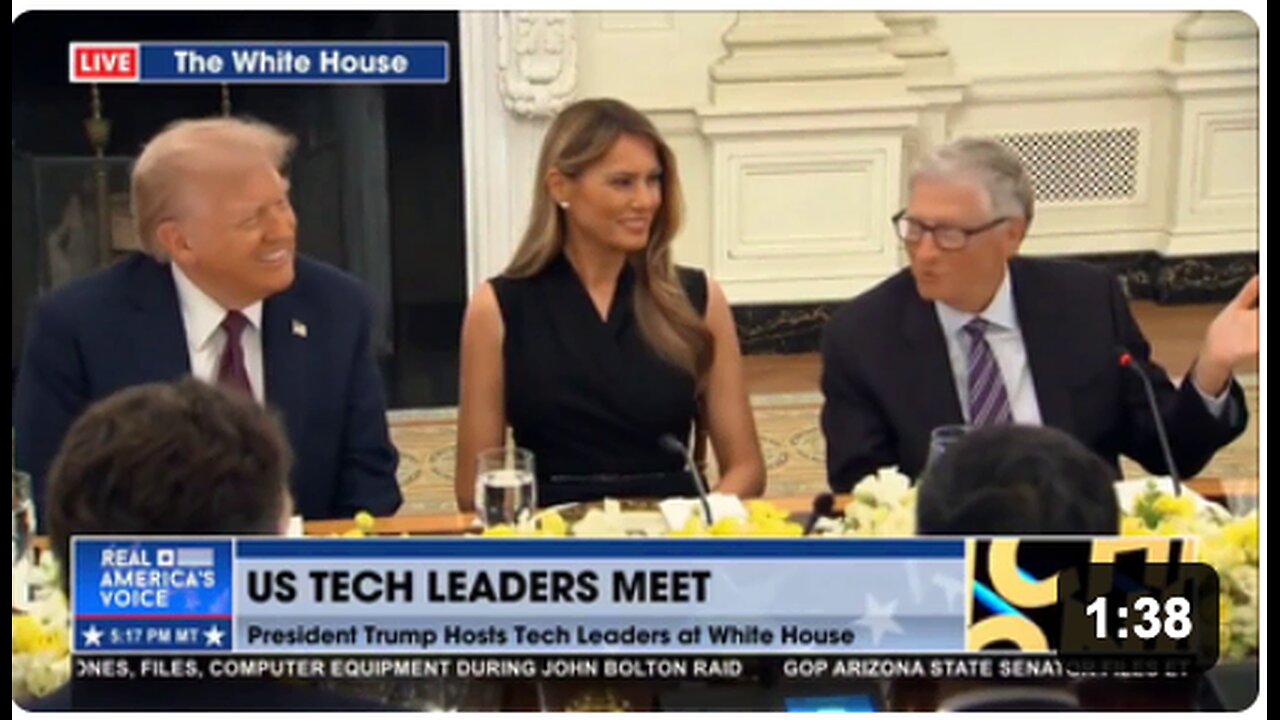 Bill Gates, alongside President Trump and Melania, said he is in talks with Trump about vaccines and gene editing