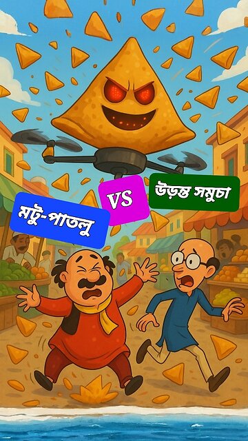 উড়ন্ত সমুচার কাণ্ড! | মটু-পাতলু VS উড়ন্ত সমুচা | Bangla motu patlu cartoon
