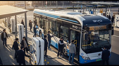 People Charging The BYD Citybus