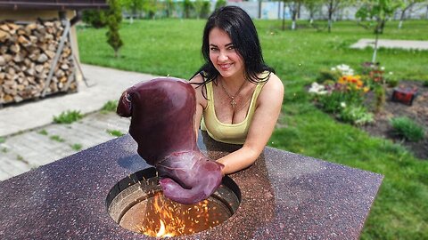 HUGE BO*BS LADY MAKING AWESOME LIVER FRY 😋😋🇨🇦🇨🇦🇨🇦🇨🇦🇨🇦🇨🇦