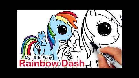 How to Draw My Little Pony Rainbow Dash Cute and Easy