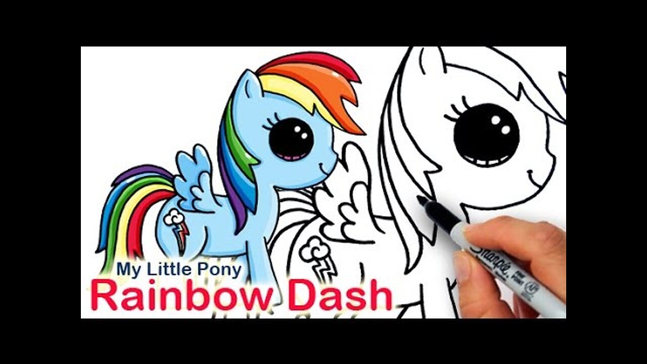How to Draw My Little Pony Rainbow Dash Cute and Easy