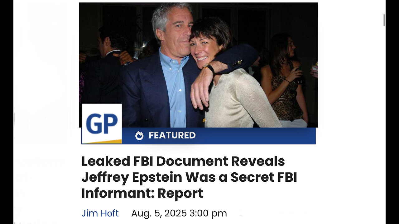 Leaked FBI Document Reveals Jeffrey Epstein Was a Secret FBI Informant: Report