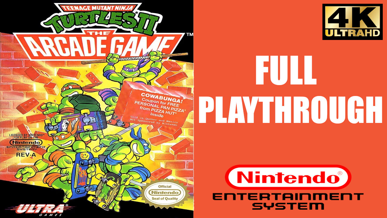 Teenage Mutant Ninja Turtles II: The Arcade Game - Nintendo - Full Playthrough