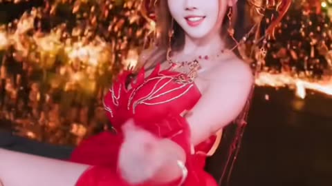 Daily Beauty EP 94 | Luscious Crimson Frock Sensual Model Pose