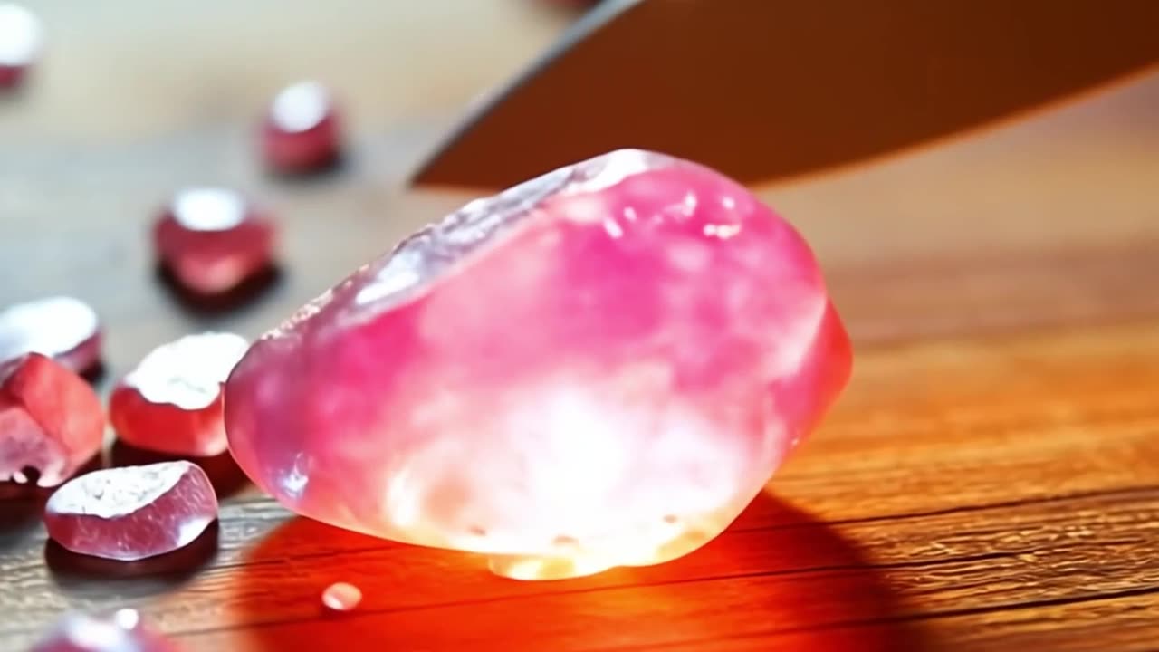 knife cutting hot stone (satisfying)