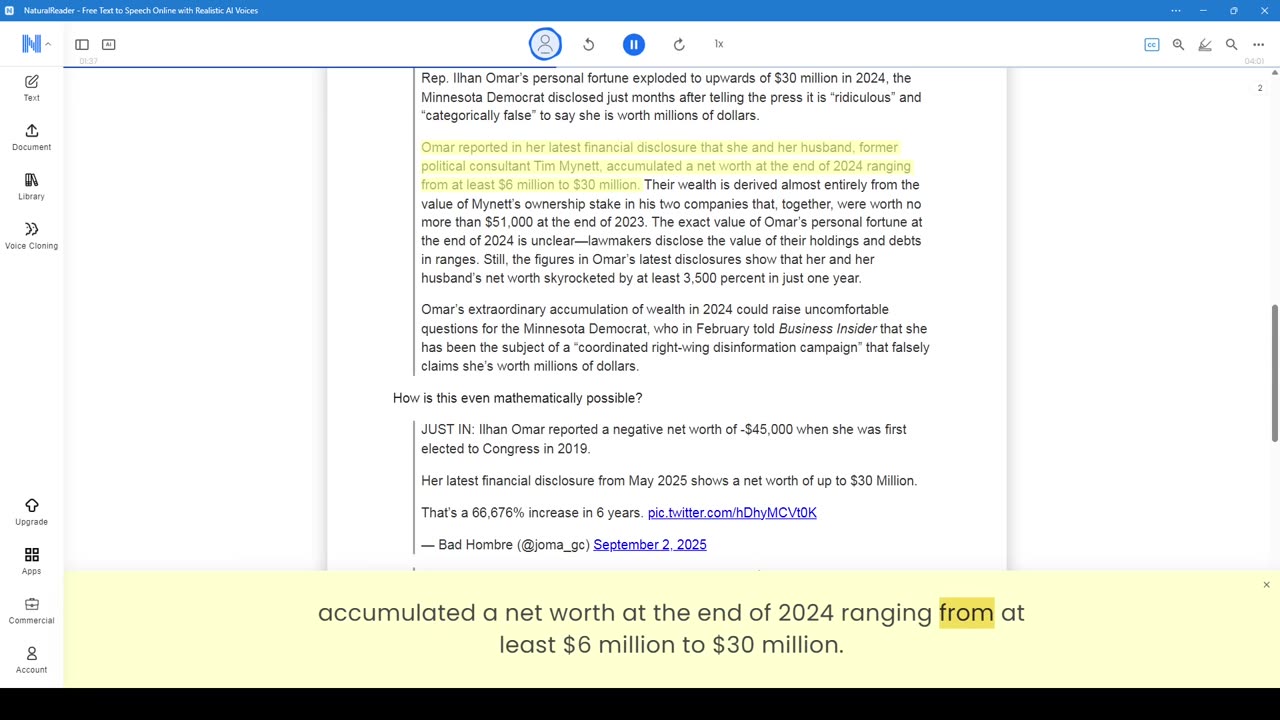 Illhan Omar - 30 Million Worth - I Smell BS