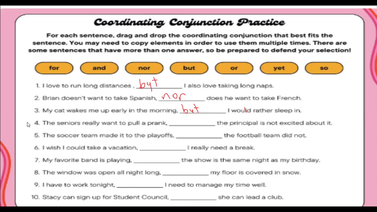 Conjunctions & prepositions