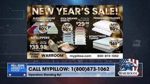 NEW YEAR'S SALE! Premium MyPillows Save Over 50% w/Promo Code WARROOM At MyPillow.com/warroom