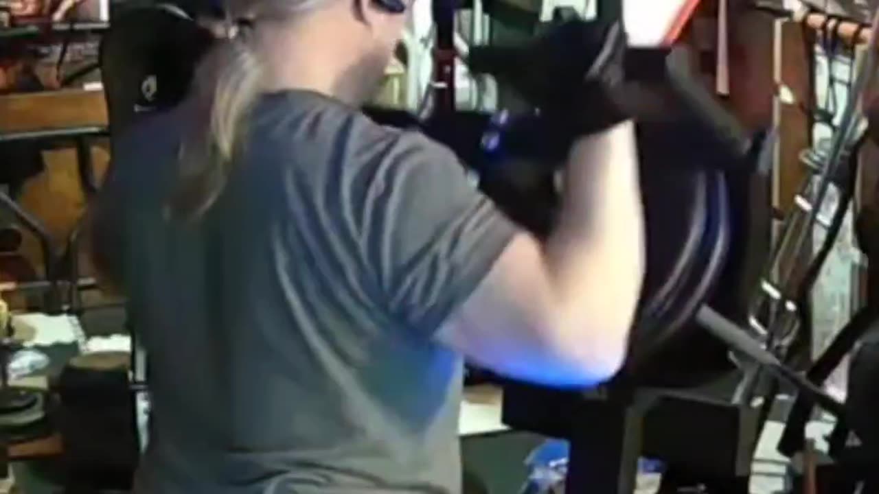 Build Boulder Shoulders: Standing Military Press with The Landmine & Stand #shoulderworkout #homegym