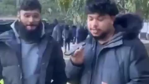 Muslim man who attended the ARMED MUSLIM RIOT in Whitechapel on Saturday says