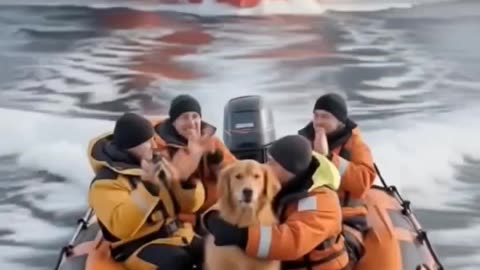 The heroic golden retriever who saved the crew of a ship