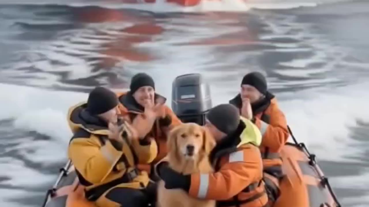 The heroic golden retriever who saved the crew of a ship