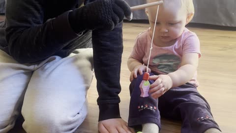 Baby Kayla & Big Brother Playing Fishing Toy 🎣