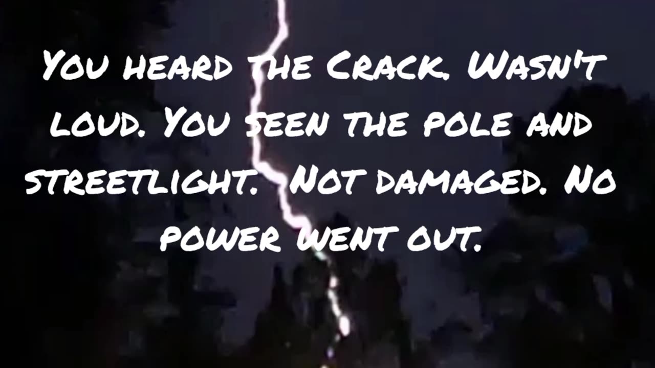 Lightning strikes LED streetlight. Streetlight drinks it in.