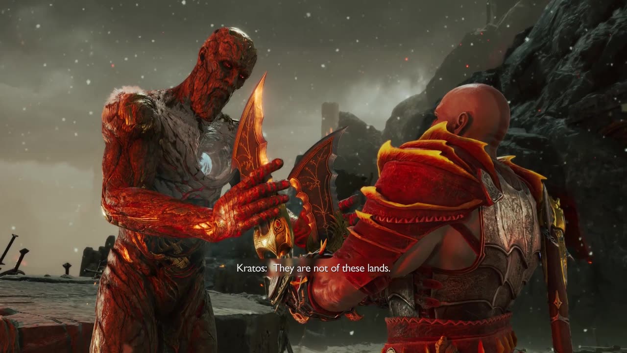 Surtr schooling Atreus about Love, Go figure ( CutScene ).