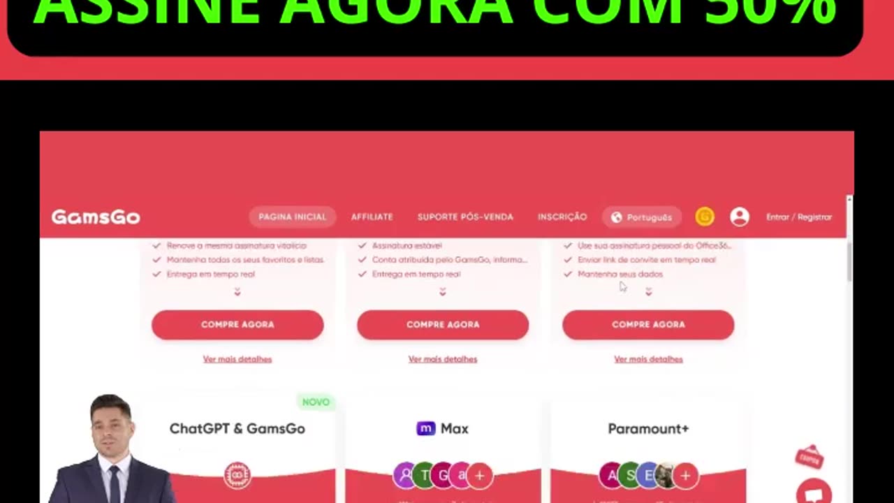 Assine GAMSGO Tenha Acesso Streaming Por Assinatura c/ 50% Desconto Link Abaixo Use Meu Cupom: ZP275